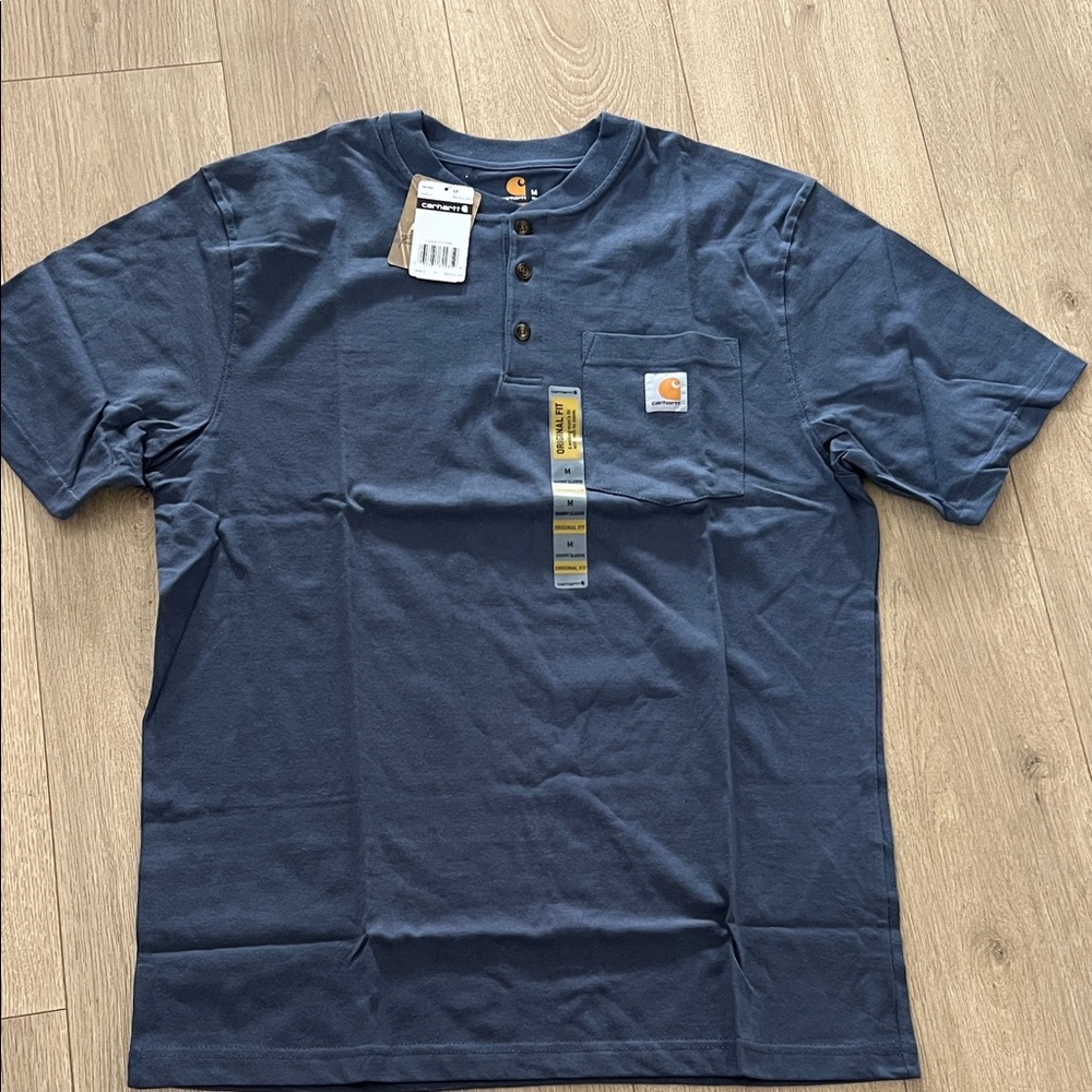 Carhartt Men's Blue Short Sleeve Henley